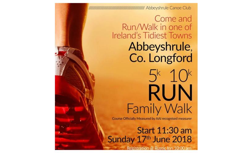 Abbeyshrule 5km/10km run & family walk takes place on Sunday, June 17