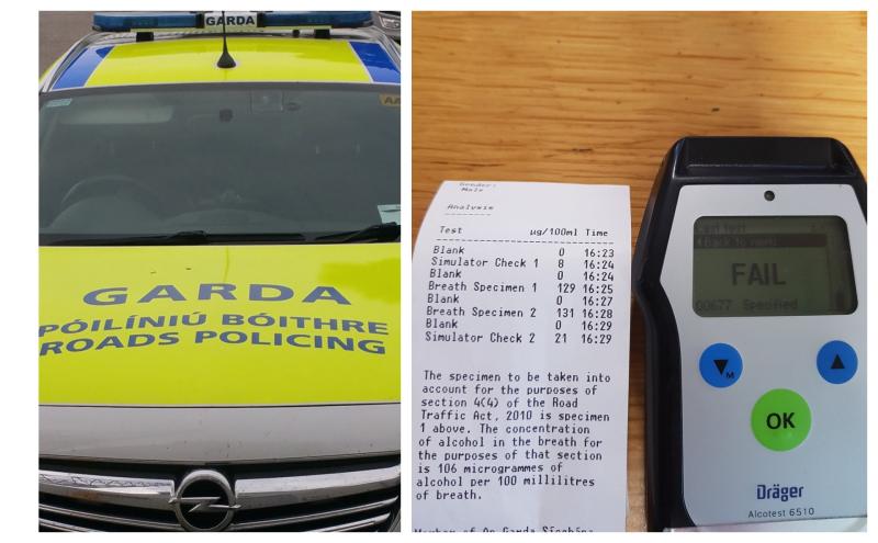Driver of truck on wrong side of road near Longford had a bottle of wine open alongside him and was eleven times over legal limit