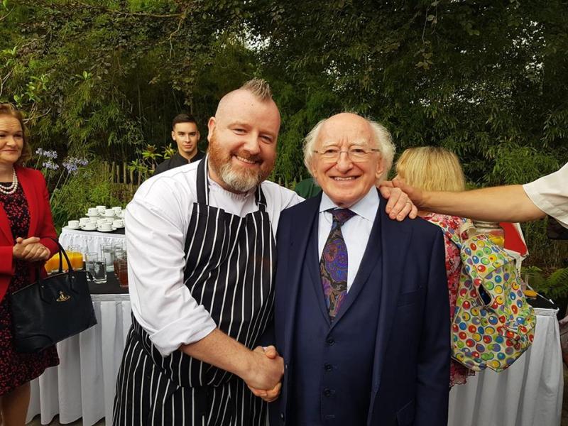 Longford celebrity chef Gary O'Hanlon feeds  Ireland's first citizen