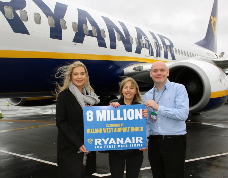 Roscommon woman is Ryanair's 8 millionth passenger at Ireland West Airport