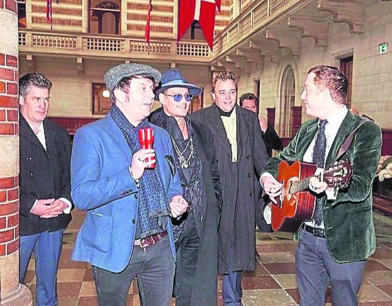 Cronin brothers from Drumlish  perform with Johnny Depp at Shane MacGowan's wedding
