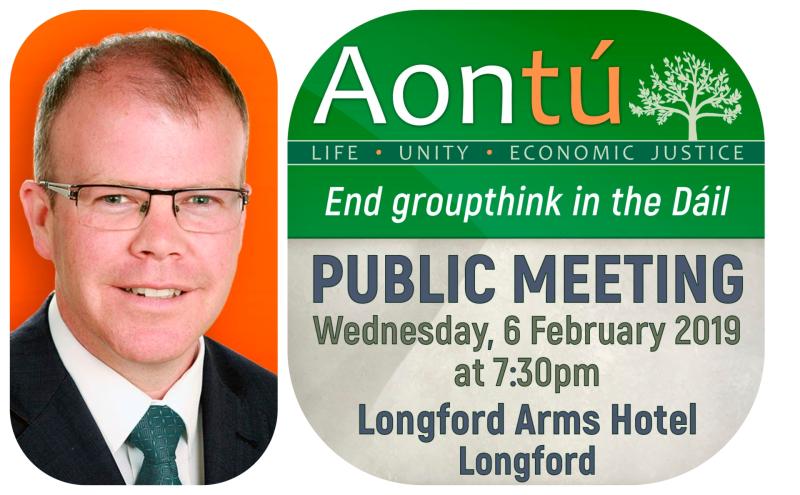 Peadar Tóibín and 'Aontú' to hold public meeting in Longford
