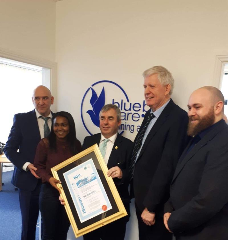 Bluebird Care achieves ISO 9001 Certification and a further 22 jobs announced for Longford, Roscommon and Westmeath