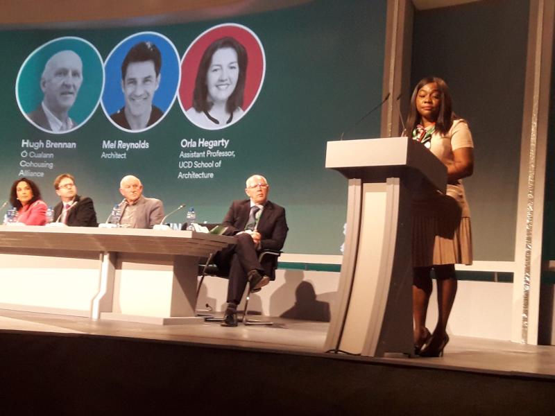 Longford FF candidate Uruemu Adejinmi tells Ard Fhéis it is time to 'focus on the people'