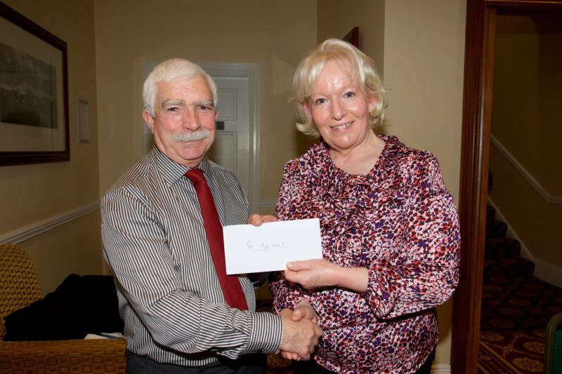 Hugh Farrell outgoing Chairperson with the new incoming Chairperson Camilla Kelly. Photo: Michelle Ghee.