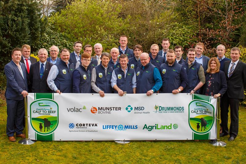 Professor Gerry Boyle, Teagasc Director; Programme Advisors Alan Dillon, David Argue & Sean Cummins along with the participating farmers and industry sponsors at the  Tullamore Court Hotel