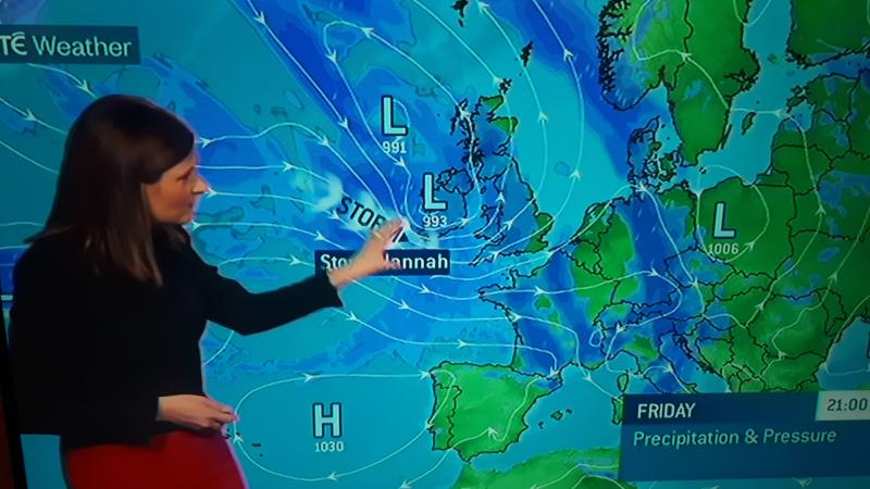 Met Éireann warns that Storm Hannah will bring winds of 130 kmph and heavy downpours