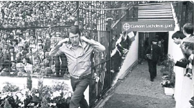 Managerial mastermind: Eugene McGee steps out onto Croke Park on September 19, 1982 as he guided his Offaly team to glory over Kerry in the All-Ireland SFC Final