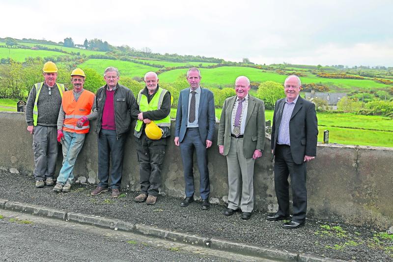 athaoirleach Cllr Luie McEntire with Council Chief Executive Paddy Mahon, Director of Services John Brannigan, Engineer David Coppinger and outdoor staff at Legga graveyard.