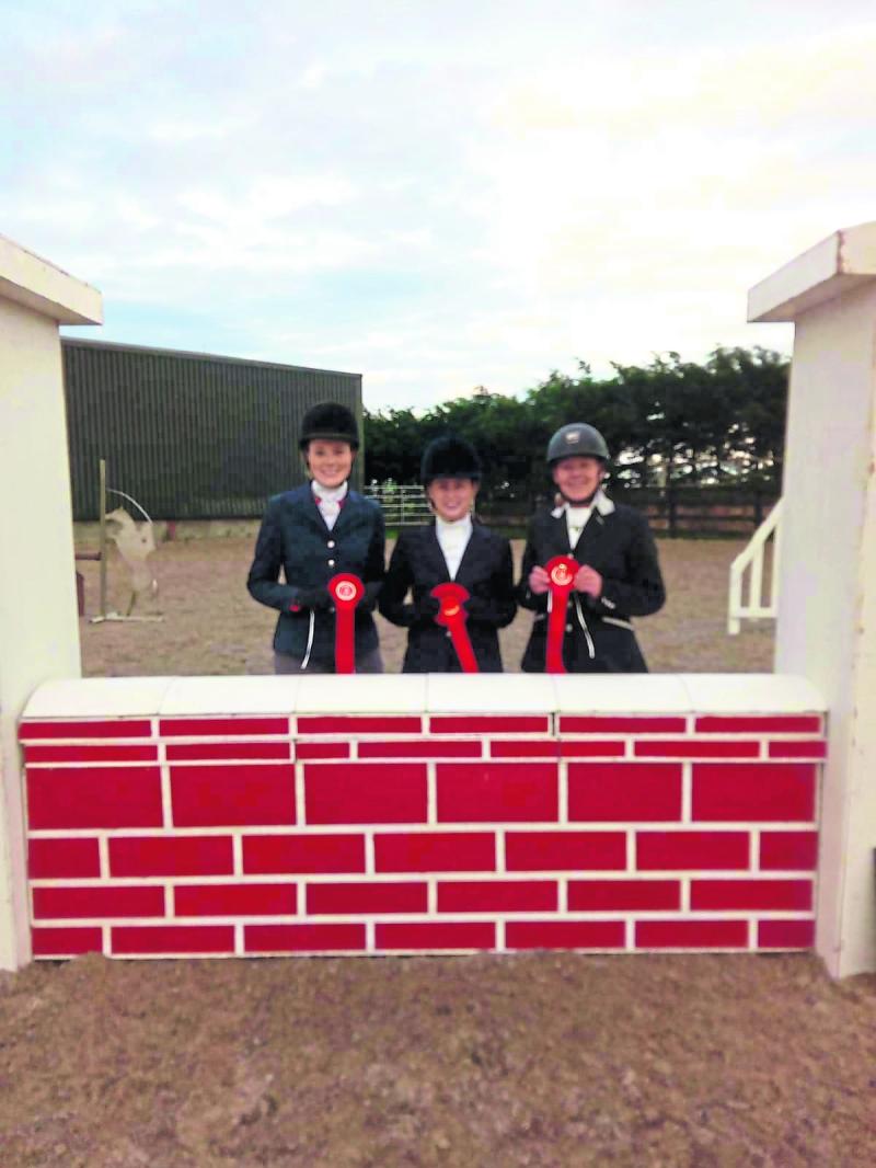 The Mosstown Riding Club dressage team, pictured left to right are Alice Whyte, Sarah Phelan and Emer O'Donnell. Missing from photo is Thomasina O'Reilly