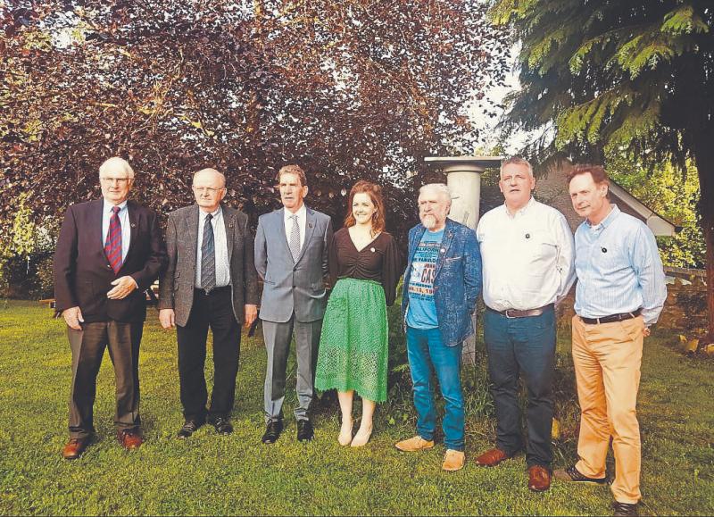 Members of the Goldsmith Festival committee with guest speakers Tom McGuire and Willie Kealy at the opening of the Festival on Friday, June 7