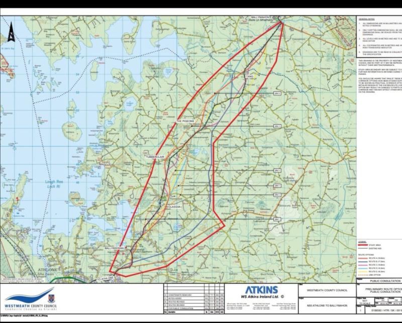 Public consultation on preferred route for N55 Athlone to Ballymahon road realignment