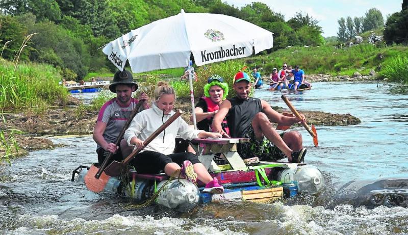 The very imaginative Skelly's Bar raft, which made its way down the River Inny for last year's race Picture: Sean Clancy