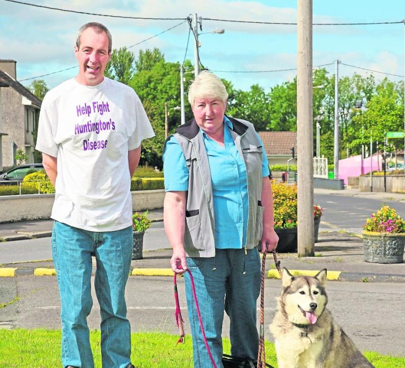 Joe and Pauline Doran, with Nanooke. Joe's charity walk in aid of Huntington's disease sufferers takes place on Saturday, July 13 in Lough Key Forest Park Picture: Shelley Corcoran