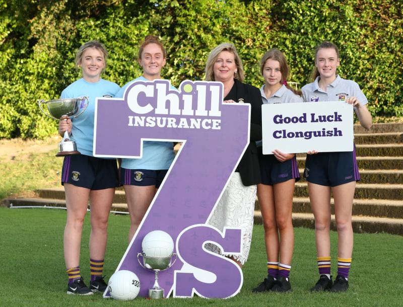 2019. Pictured, Left to Right: Emer Sweeney, Kate Murray, Marie Hickey (President of Ladies Gaelic Football Association), Darcy Gallagher and Doireann Egan.