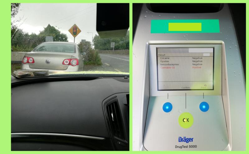 Longford gardaí arrest uninsured driver who did u-turn at checkpoint and tested positive for cannabis