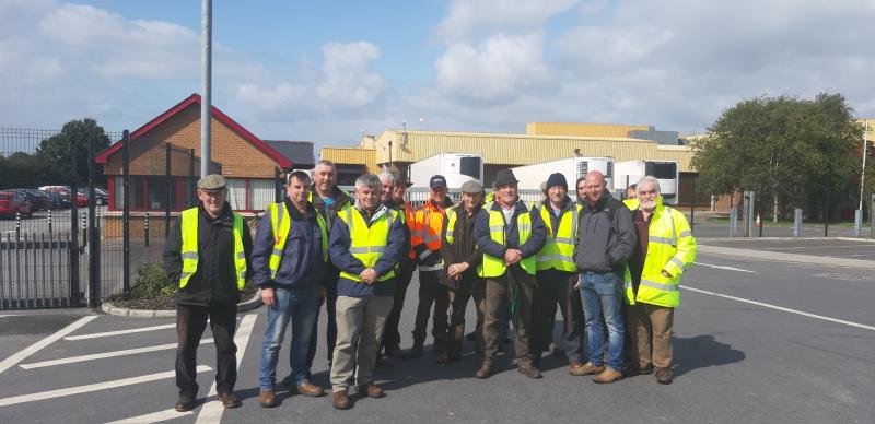 Farmers who were protesting at Kepak Ballymahon recently