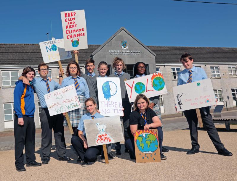 Students gather in protest at Arás an Contae