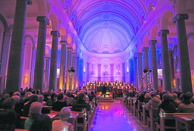The members of Longford County Choir performing during their Christmas Celebration Concert in St Mel's Cathedral last Sunday night.  Picture: Shelley Corcoran