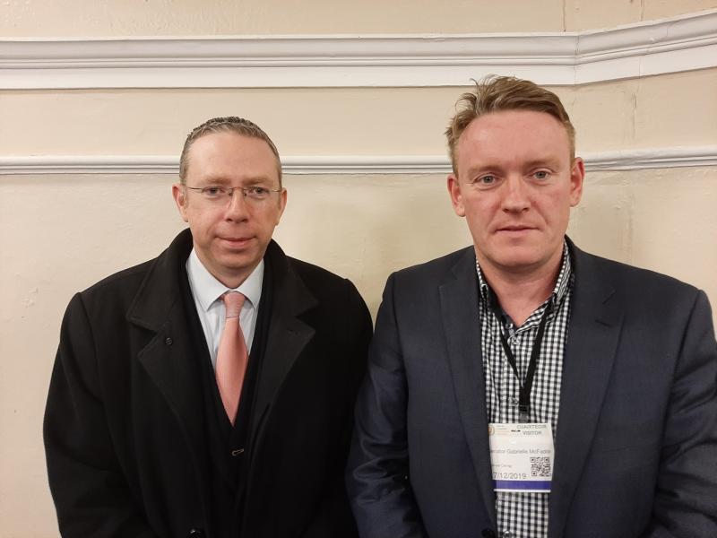 Cllr Micheàl Carrigy with St Christopher's CEO Derek Scanlon in Dàil Eireann at the recent debate.