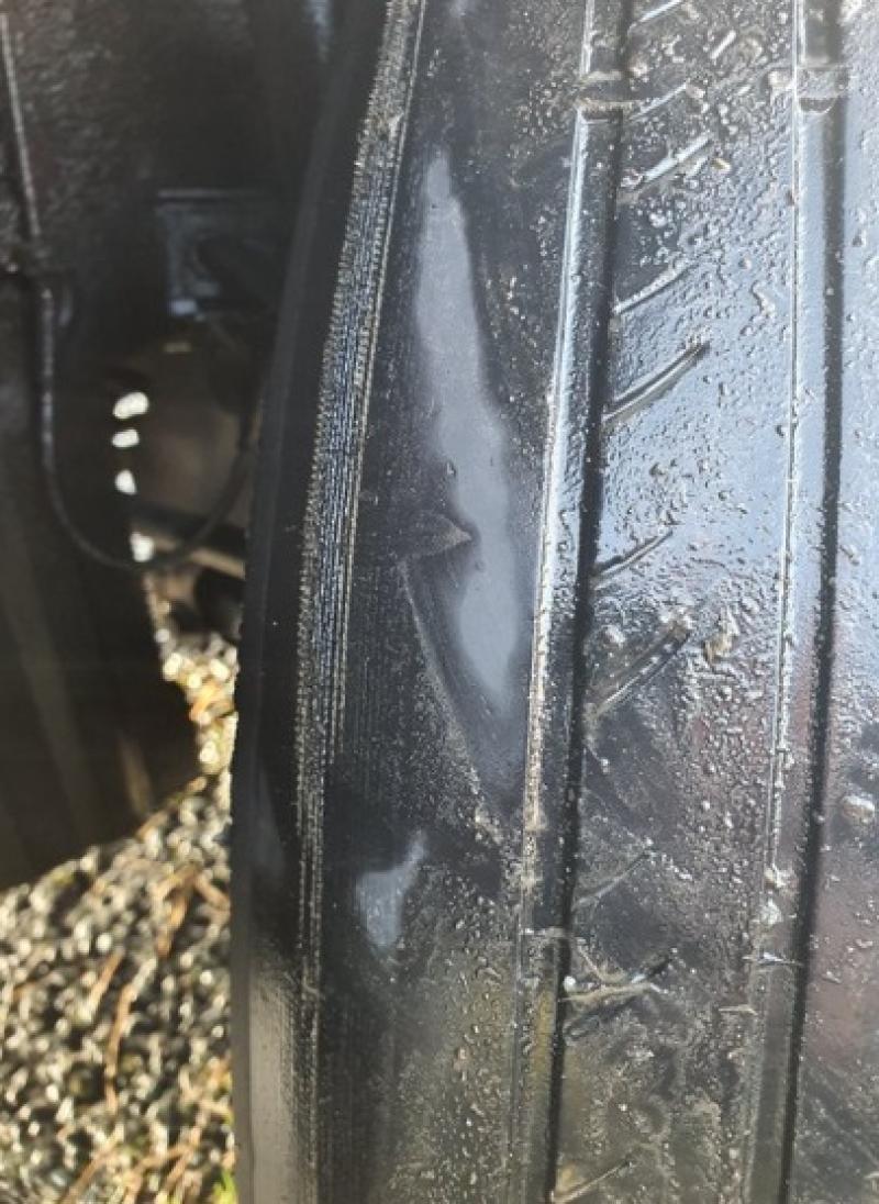 A picture of the worn tyres found at Roscommon checkpoint