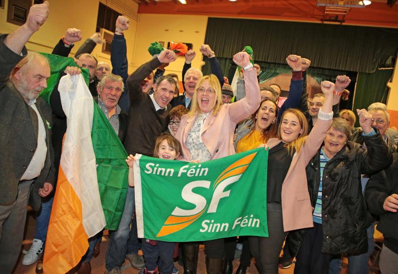 FIRST COUNT RESULT | Triumphant scenes as Sinn Féin's Sorca Clarke officially declared Longford/Westmeath poll topper