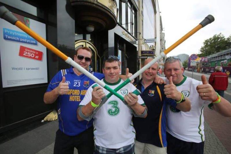 Paddy Ganly, David McVeigh, Enda McKeon and Gerard McVeigh  back in 2012 when the lads made the trip to the Euro 2012 finals in Poland 