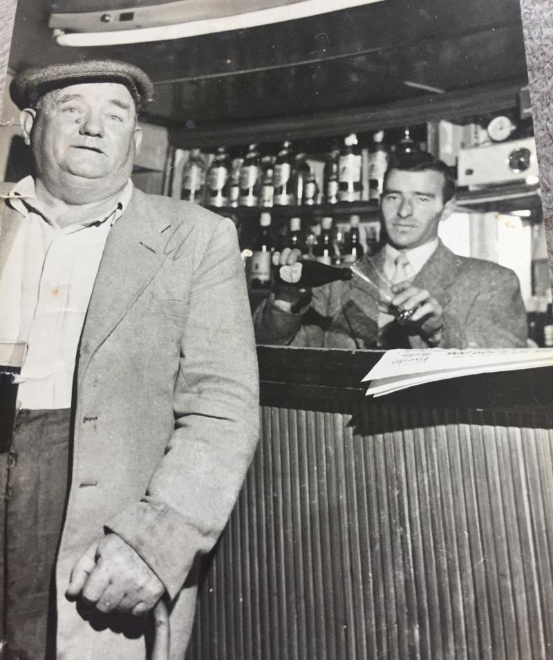 Peter Curran, former owner of the Inny Bar, with regular customer and friend Pinor Cox