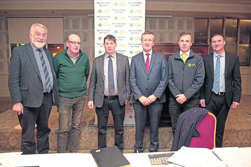 Adrian Leddy, Eoin Johnston, Longford IFA;   Gavin White, Longford IFA Chairperson; Tim Cullinan National President IFA;   Nigel Renaghan IFA executive and John O'Hanlon IFA 
