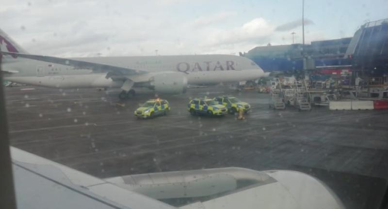 Gardaí on the runway in Dublin airport