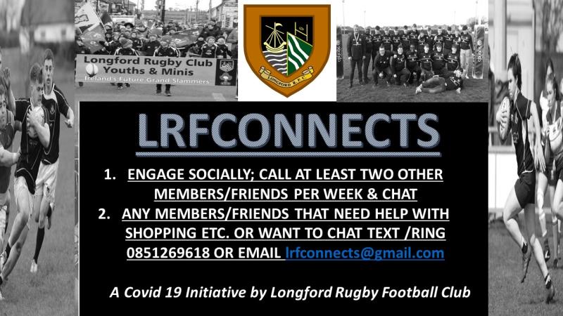 Longford rugby club launches LRFConnects Covid-19 initiative