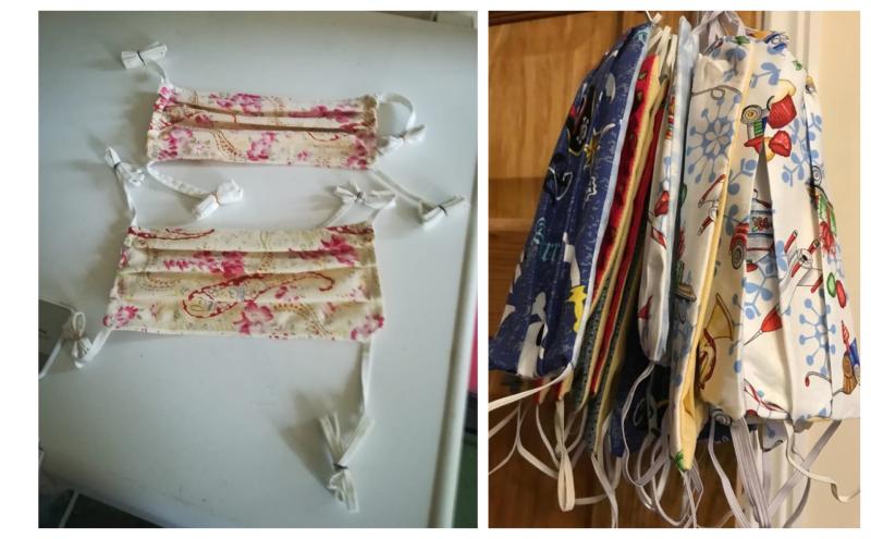 Longford ICA members sewing  Scrubs for Ireland 