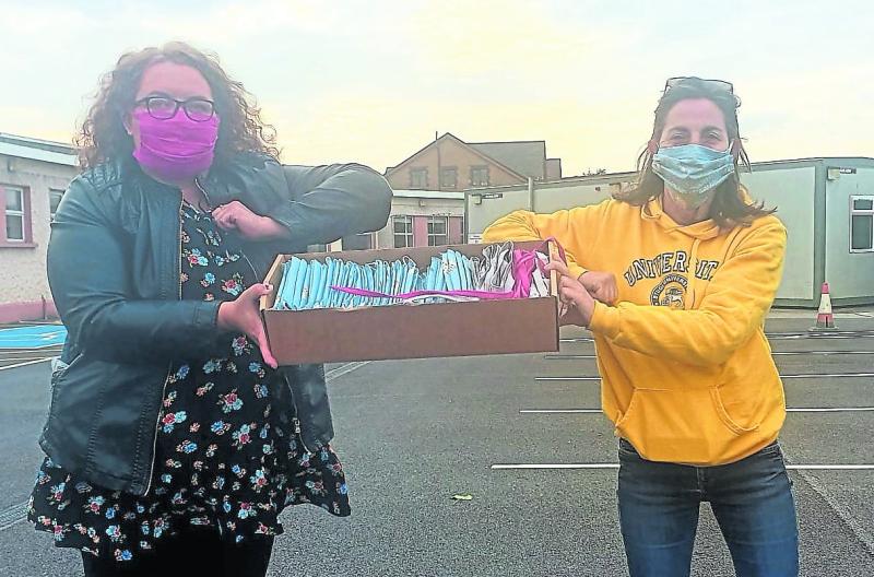 Polish volunteers make face masks for local  health workers