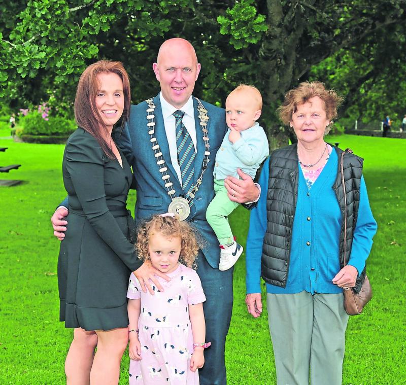 Proud day for Legan as Cllr Paul Ross accepts the cathaoirleach’s chain