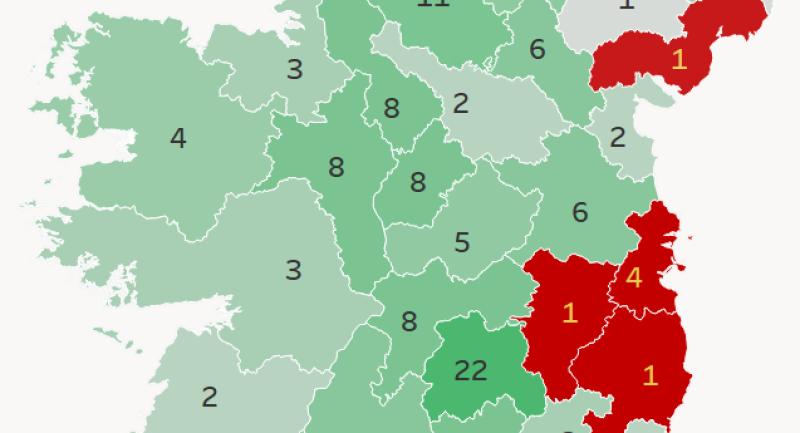 Two confirmed cases of Covid-19 in Longford in past 37 days 