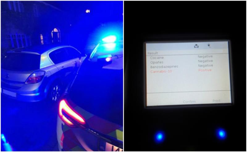 Driver with no tax, insurance, licence or NCT arrested after testing positive for cannabis