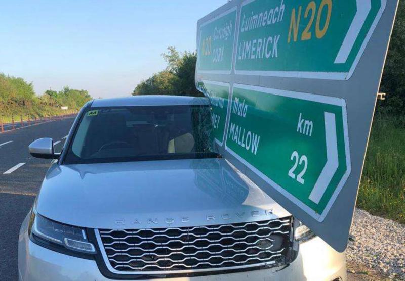 Motorist has miraculous escape after colliding with road sign on main Cork-Limerick road