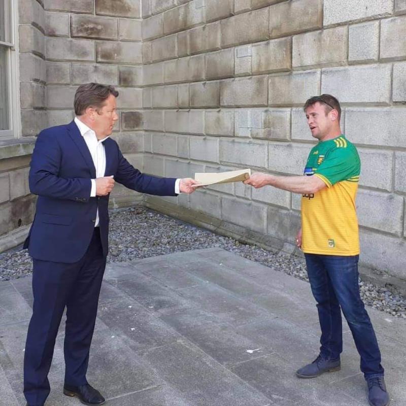 Housing Minister Darragh O'Brien and Paddy Diver
