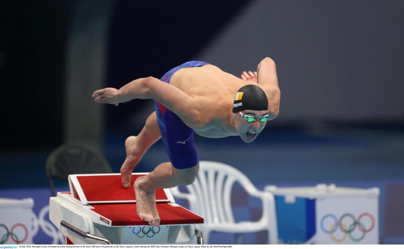 Brave swim not enough as Longford's Darragh Greene misses out on Olympic Games 100m Breaststroke semi-final place