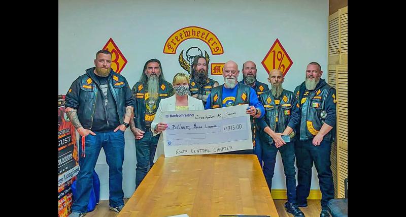 Freewheelers MC make presentation to Bethany House, Longford