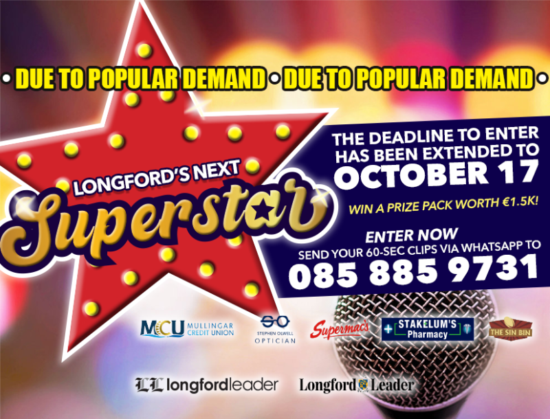 Deadline extended to enter Longford's Next Superstar talent search