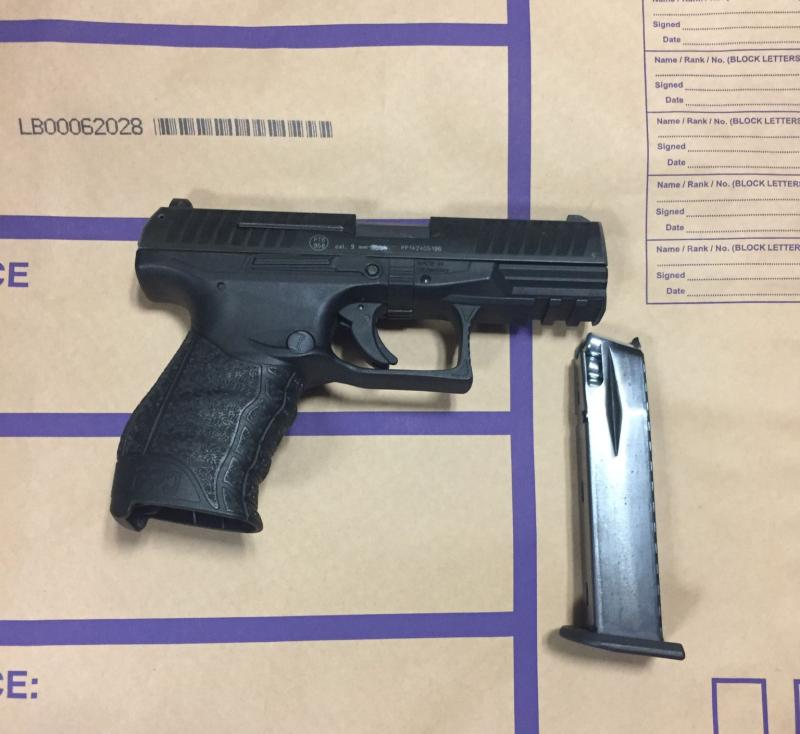The handgun and ammo seized by Gardaí in Granard yesterday afternoon