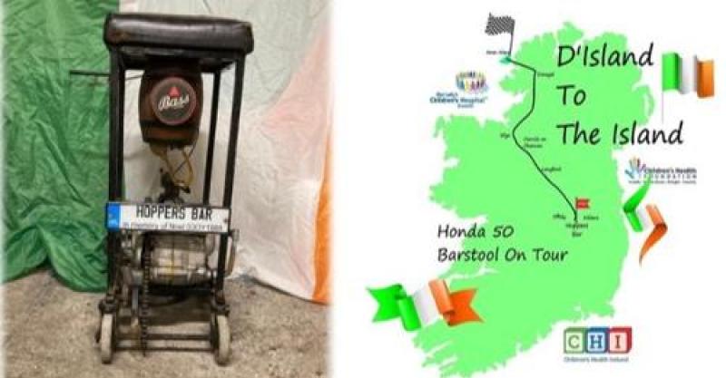 Iconic Honda 50 Barstool to stop off in Longford as part of D'Island to The Island charity fundraiser