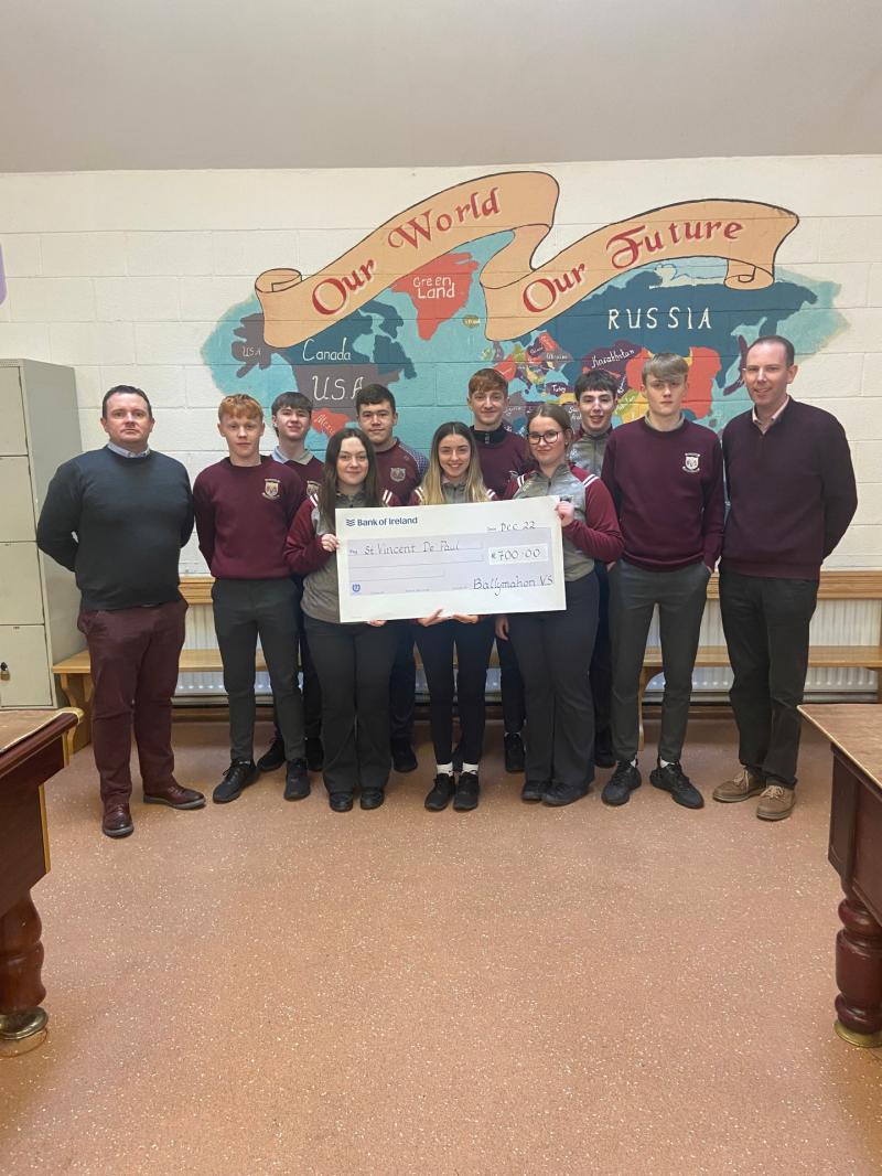 Longford students raise funds for Ballymahon St Vincent de Paul with Christmas jumper day