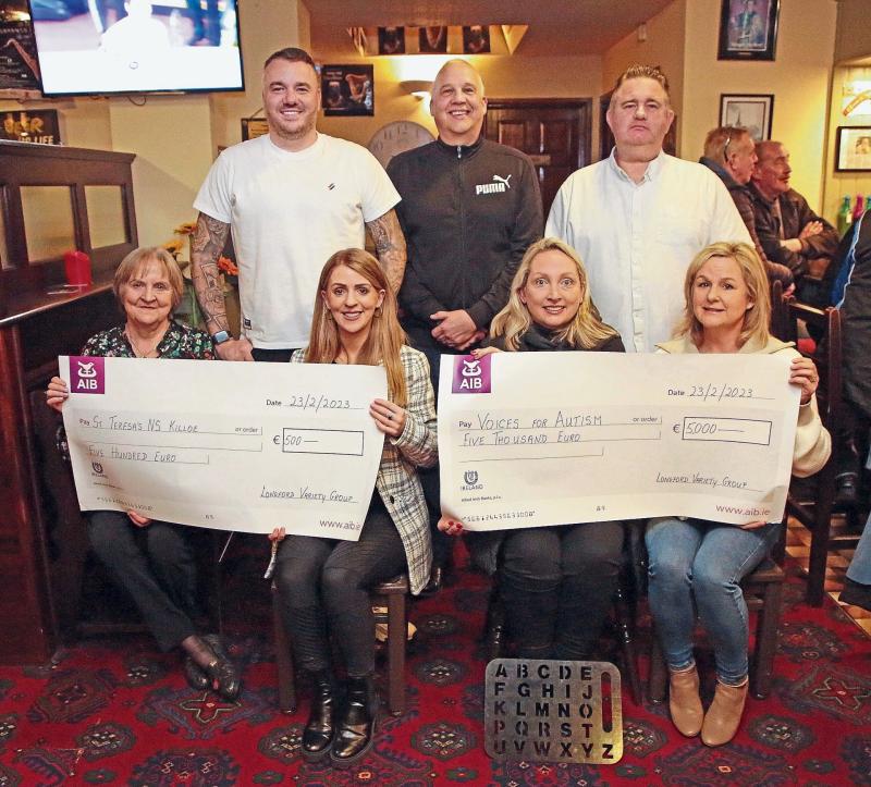 Longford Variety Group present charity cheques