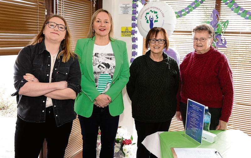 Síona Cahill, Tara Farrell, Tess Murphy and Elsie Moxham at Longford Women’s Link for the ‘WELCOME DigitALL’ event to mark International Women's Day Picture: Declan Gilmore 