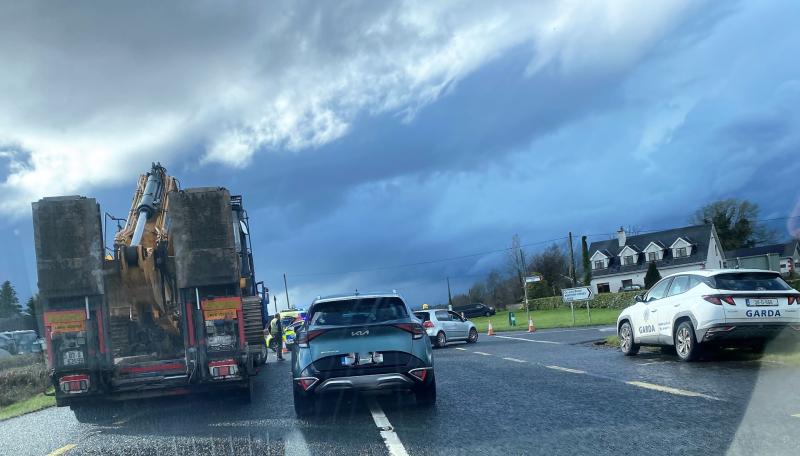 Emergency services  at scene of multi vehicle Longford collision 