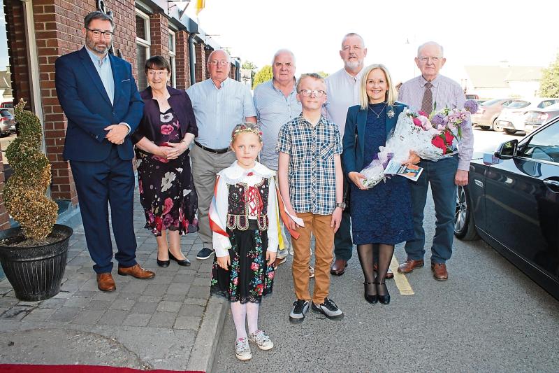 Oliver Goldsmith Festival committee members Prof Michael Griffin, Ursula McGoey, Joe Farrell, Tom Seery, Arthur Conlon (chairman) and Seamus McCormack (president) pictured with Polish Ambassador to Ir