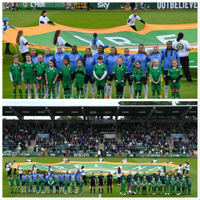 PICTURES: Red letter day for Longford youngsters as Killoe Celtic stars chosen as mascots for Ireland women's French clash