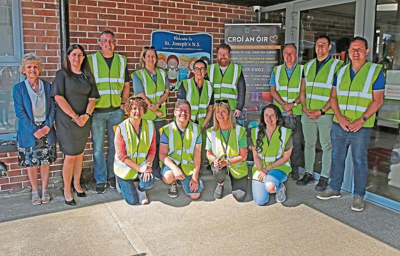 Ann Harte (Dep, Principal), Orla Egan (Principal), Past Pupil Paddy O'Rourke, Michael Cryan, Brid Beirne, Dave Spellman, Helen Hamilton, Donna Kennedy, Sean Maher, Claire Horan, Conor Murphy, Ciaran M